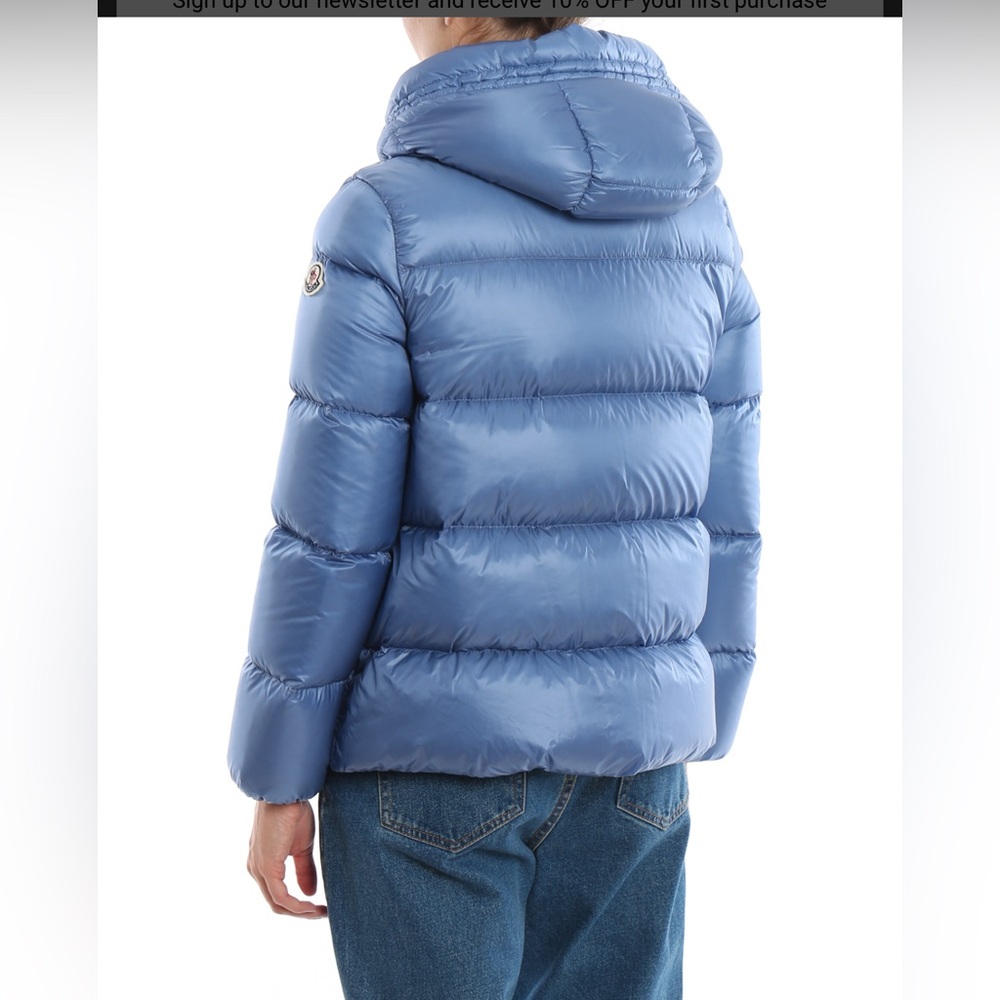 Moncler Serrite blue puffer jacket coat hooded outerwear AUTHENTIC ⭐️siz3/large - Picture 6 of 17